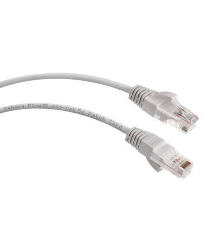 PC-UTP-RJ45-Cat.5e-1m (7211c), серый. Патч-корд медный. CABEUS в Калуге
