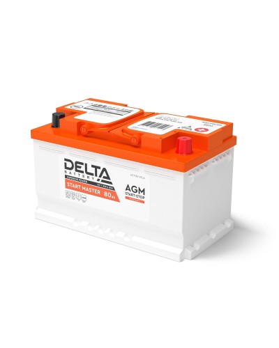 Delta START MASTER AGM 1280 (80 Ah). Аккумулятор автомобильный герметичный свинцово-кислотный. Delta в Калуге