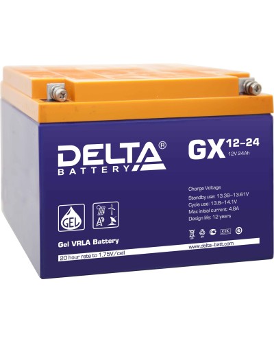 Delta GX 12-24. Аккумулятор герметичный свинцово-кислотный. Delta в Калуге