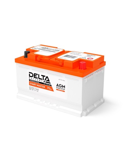Delta START MASTER AGM 1270 (70 Ah). Аккумулятор автомобильный герметичный свинцово-кислотный. Delta в Калуге