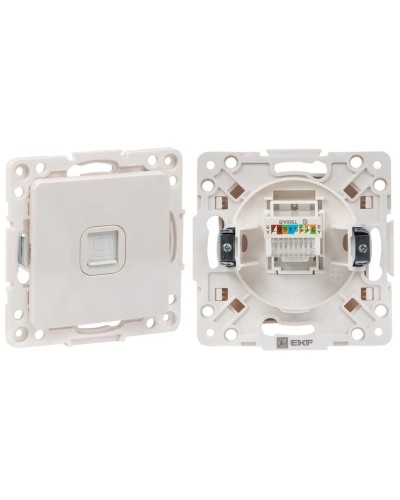 Стокгольм Механизм Розетки RJ-45 1-местной (EYK01-035-10). Механизм Розетки RJ-45 1-местной. EKF в Калуге