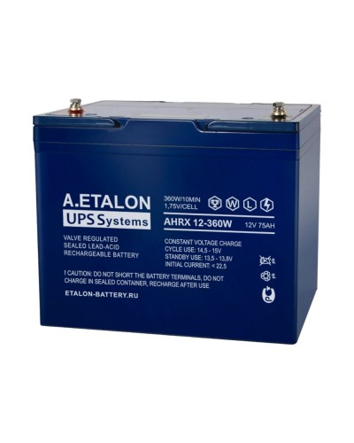 A.ETALON AHRX 12-360W (75). Аккумулятор герметичный свинцово-кислотный. ETALON в Калуге