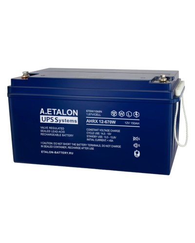 A.ETALON AHRX 12-670W (150). Аккумулятор герметичный свинцово-кислотный. ETALON в Калуге
