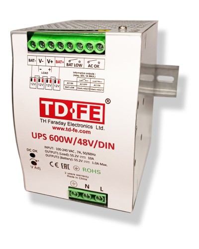 UPS 600W/48V/DIN. Источник вторичного электропитания резервированный. FARADAY в Калуге