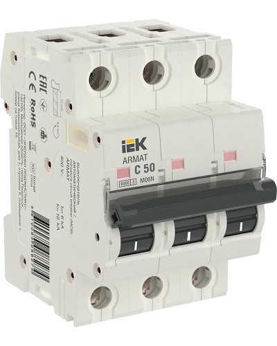 M06N 3P C 50А 6кА ARMAT (AR-M06N-3-C050). Автоматический выключатель. IEK в Калуге