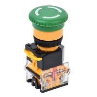 Кнопка D8-11ZS Грибок 1з+1р зеленая (BBG30-11ZS-3-23-K06). Кнопка поворотная с фиксацией без подсветки. IEK