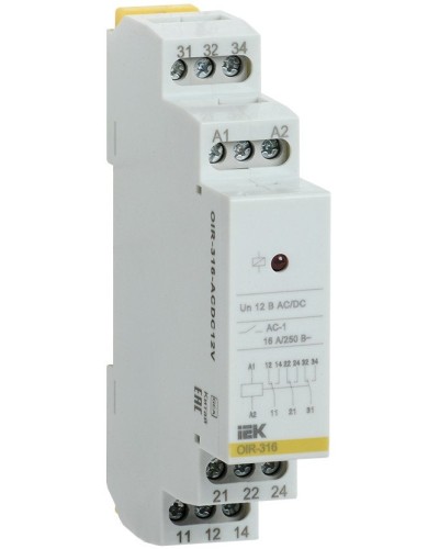 Реле промежуточное модульное OIR 3 контакта 16А 230В AC (OIR-316-AC230V). Реле промежуточное модульное. IEK в Калуге
