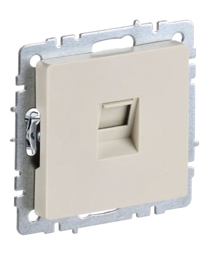 Розетка RJ45 РК10-БрКр кат.5E бежевый BRITE (BR-K10-1-K10). Розетка компьютерная. IEK в Калуге