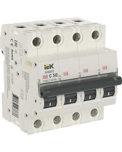 M10N 4P C 50А 10кА ARMAT (AR-M10N-4-C050). Автоматический выключатель. IEK в Калуге