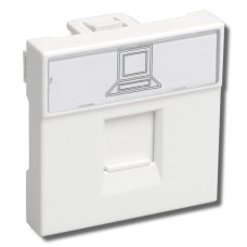 РКИ-20-00-П RJ-45 UTP белая (CKK-40D-RI2-K01). Розетка информационная 2 модуля ПРАЙМЕР. IEK