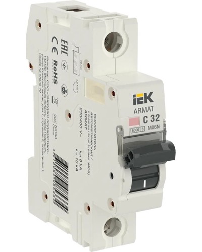 M06N 1P C 32А 6кА ARMAT (AR-M06N-1-C032). Автоматический выключатель. IEK в Калуге
