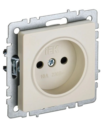 Розетка без з/к РСш10-2-БрКр бежевый BRITE (BR-R13-10-K10). Розетка без заземления с защитными шторками. IEK в Калуге