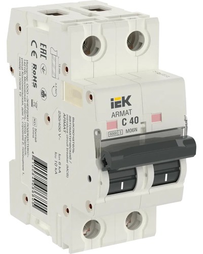 M06N 2P C 40А 6кА ARMAT (AR-M06N-2-C040). Автоматический выключатель. IEK в Калуге