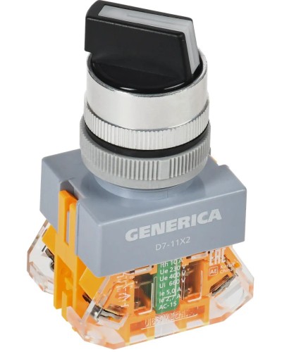 Переключатель D7-11X2 на 2 положения черный GENERICA (BSW50-11X2-3-21-2-K02-G). Переключатель. IEK в Калуге