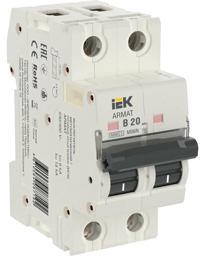 M06N 2P B 20А 6кА ARMAT (AR-M06N-2-B020). Автоматический выключатель. IEK в Калуге