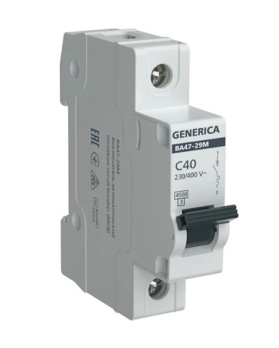GENERICA ВА47-29М 1P C 40А 4,5кА (MVA21-1-040-C-G). Автоматический выключатель. IEK в Калуге