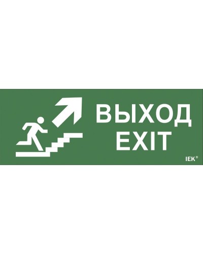 Самоклеящаяся этикетка Выход/лестница вверх/фигура (LPC10-1-24-09-VLVVF). Самоклеящаяся этикетка 240х90 мм. IEK в Калуге