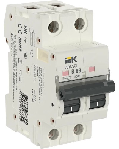 M06N 2P B 63А 6кА ARMAT (AR-M06N-2-B063). Автоматический выключатель. IEK в Калуге