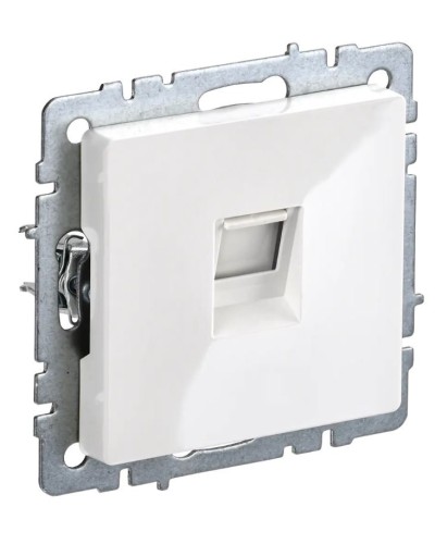 Розетка RJ45 РК10-БрБ кат.5E, белая BRITE (BR-K10-1-K01). Розетка компьютерная. IEK в Калуге
