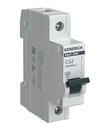 GENERICA ВА47-29М 1P C 32А 4,5кА (MVA21-1-032-C-G). Автоматический выключатель. IEK в Калуге