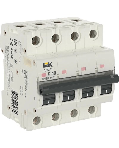 M06N 4P C 40А 6кА ARMAT (AR-M06N-4-C040). Автоматический выключатель. IEK в Калуге