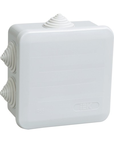 Коробка распаячная КМ41255 100х100х50 открытой проводки IP44 6 гермовводов серая (UKOZ11-100-100-050-K41-44). Коробка распаячная безгалогенная (HF) с защелкивающейся крышкой. IEK в Калуге