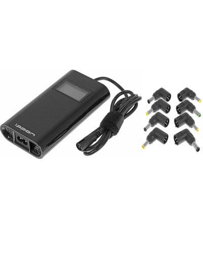 Блок питания Ippon D90U автоматический 90W 15V-19.5V 8-connectors 4.5A 1xUSB 2.1A, LCD индикатор (654527). Блок питания. Ippon в Калуге