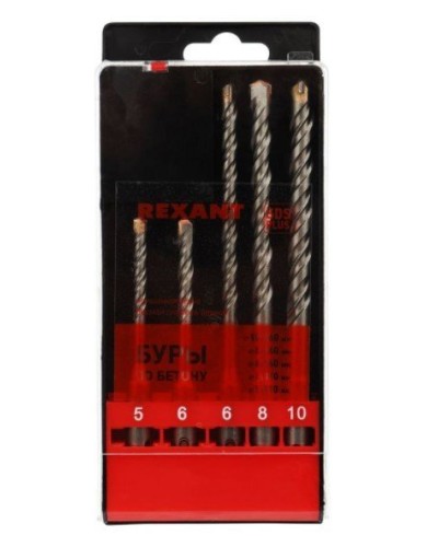 Набор буров, бетон 5-6х110, 6-8-10х160 мм, 5 шт, SDS PLUS Kranz (KR-91-0406): Аксессуар для электроинструмента в Калуге