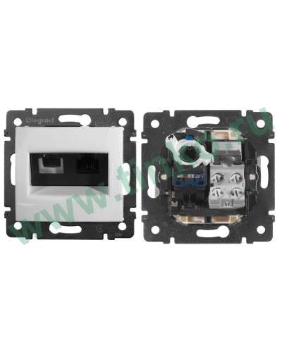 Розетка Valena 2xRJ11+RJ45 Cat.6, белый (770080). Розетка. LegranD в Калуге