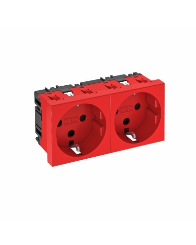 STD-D0 SRO2, (6120028). Розетка 0° двойная 2х2К+З, со шторками, 16А 250В красная. OBO Bettermann в Калуге