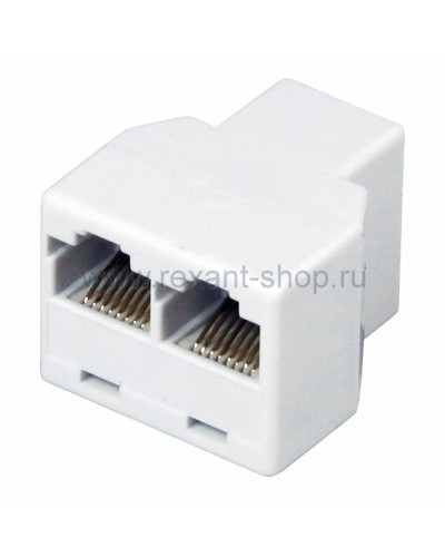 Двойник компьютерный UTP RJ-45(8P8C) (гнездо - 2 гнезда) REXANT (03-0103): Кабельный соединитель в Калуге
