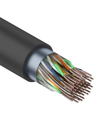 F/UTP, CAT 5, PE, 25PR, 24AWG, OUTDOOR, SOLID, черный, 305м, REXANT (01-1203). Кабель «витая пара» (LAN) для структурированных систем связи. Rexant в Калуге