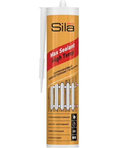 Герметик Sila PRO Max Sealant, High Temp, термостойкий, 280 мл. Герметик силиконовый термостойкий, красный. Sila в Калуге