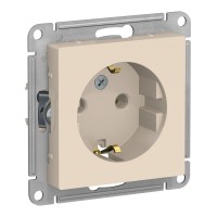 AtlasDesign розетка 1-местная с заземлением, скрытой установки, механизм, бежевый (ATN000243). Розетка. Systeme Electric