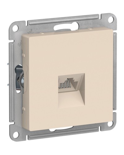 AtlasDesign розетка RJ45, кат. 5Е, 1-местная, скрытой установки, механизм, бежевый (ATN000283). Розетка компьютерная. Systeme Electric в Калуге