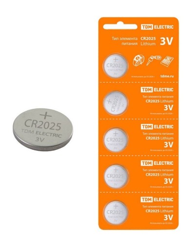 CR2025 Lithium 3V BP-5 TDM (SQ1702-0028). Элемент питания. TDM ЕLECTRIC в Калуге