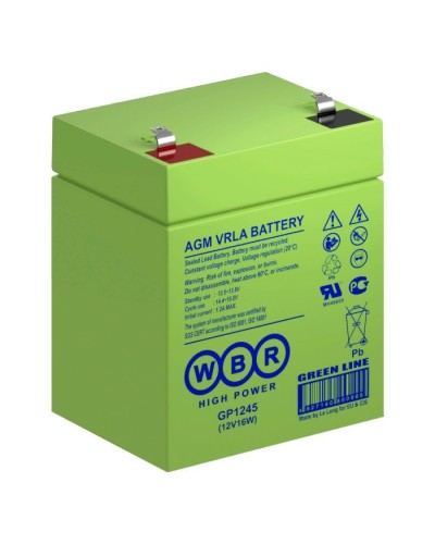 WBR GP1245 (12V16W). Аккумулятор герметичный свинцово-кислотный. WBR в Калуге
