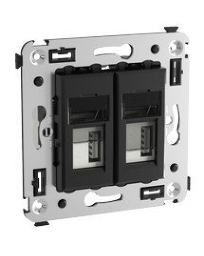 Розетка USB в стену Avanti черный квадрат (4402543). Розетка USB. ДКС в Калуге