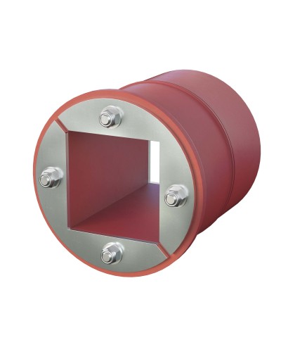 Проходка круглая, нержавеющая, D100х70 мм с проемом 60х60 мм (DXF3123): Проходка круглая, нержавеющая, с проёмом в Калуге