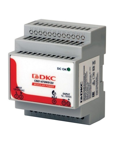 Источник питания однофазный 72Вт, 5А, 12В (XCSD1072W012VAA). Источник питания  MODULAR POWER однофазный. ДКС в Калуге