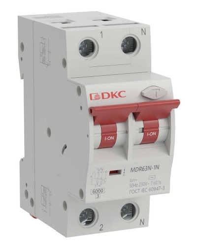 YON max MDR, 1P+N, 30mA, 40A, 6kA, А (MDR63N-1N2C40-A). Автоматический выключатель дифференциального тока. ДКС в Калуге