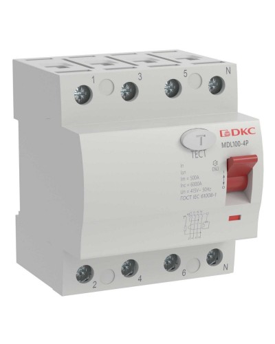 YON MAX MDL100 ВДТ, 4P, 30mA, 40A, АС (MDL100-4P2-40-AC). Автоматический выключатель дифференциальный (УЗО). ДКС в Калуге