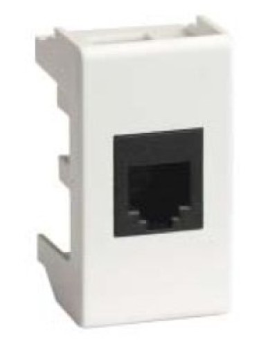 Розетка RJ-45 Viva 1 модуль белая (45048): Розетка компьютерная экранированная с одним разъёмом в Калуге