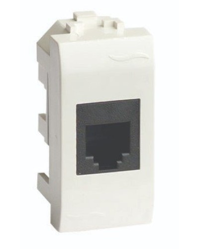 Розетка RJ-45 Brava 1 модуль слоновая кость (75457S): Розетка компьютерная с одним разъёмом в Калуге