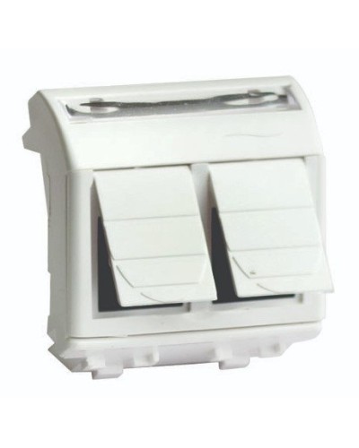 Розетка RJ-45 Brava 2 модуля слоновая кость (75459S): Розетка компьютерная с двумя разъёмами в Калуге