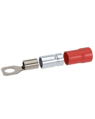 Наконечник НКИ 0,25-1,5 М4 (D4,3мм) с отверстием под винт (100 шт) (2A4P-DS-PVC). Наконечник с отверстием под винт и изолированным фланцем ПВХ, двойная гильза. ДКС в Калуге