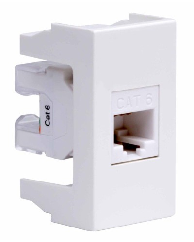 Розетка RJ-45 Viva 1 модуль кат.6A белая (45058). Розетка компьютерная экранированная с одним разъёмом. ДКС в Калуге
