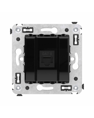 Розетка RJ-45 в стену, кат.6E, Avanti, одинарная, черный квадрат (4402693). Розетка компьютерная. ДКС в Калуге