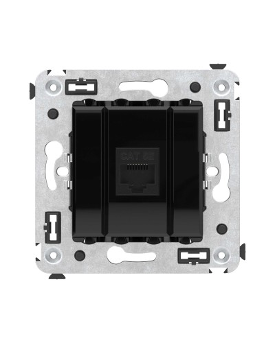 Розетка RJ-45 в стену, кат.5E, Avanti, одинарная, черный квадрат (4402663). Розетка компьютерная. ДКС в Калуге