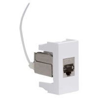 Розетка RJ-45 Viva 1 модуль кат.6A белая (45078). Розетка компьютерная экранированная с одним разъёмом. ДКС